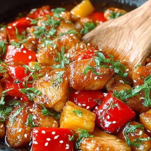 Delicious Hawaiian Chicken cooked with tropical ingredients and flavors.