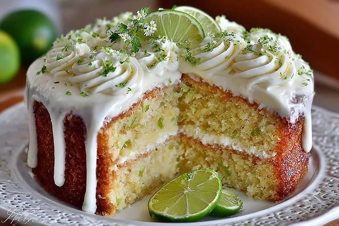 Delicious Key Lime Cake with Key Lime Cream Cheese Frosting