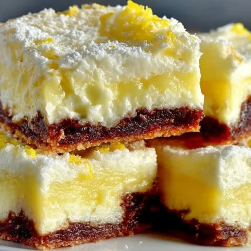 Lemon Cream Cheese Brownies topped with lemon zest and cream cheese frosting