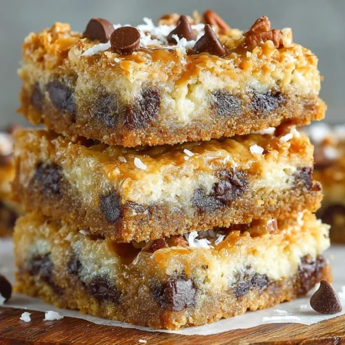 Deliciously layered Magic Cookie Bars with chocolate and nuts