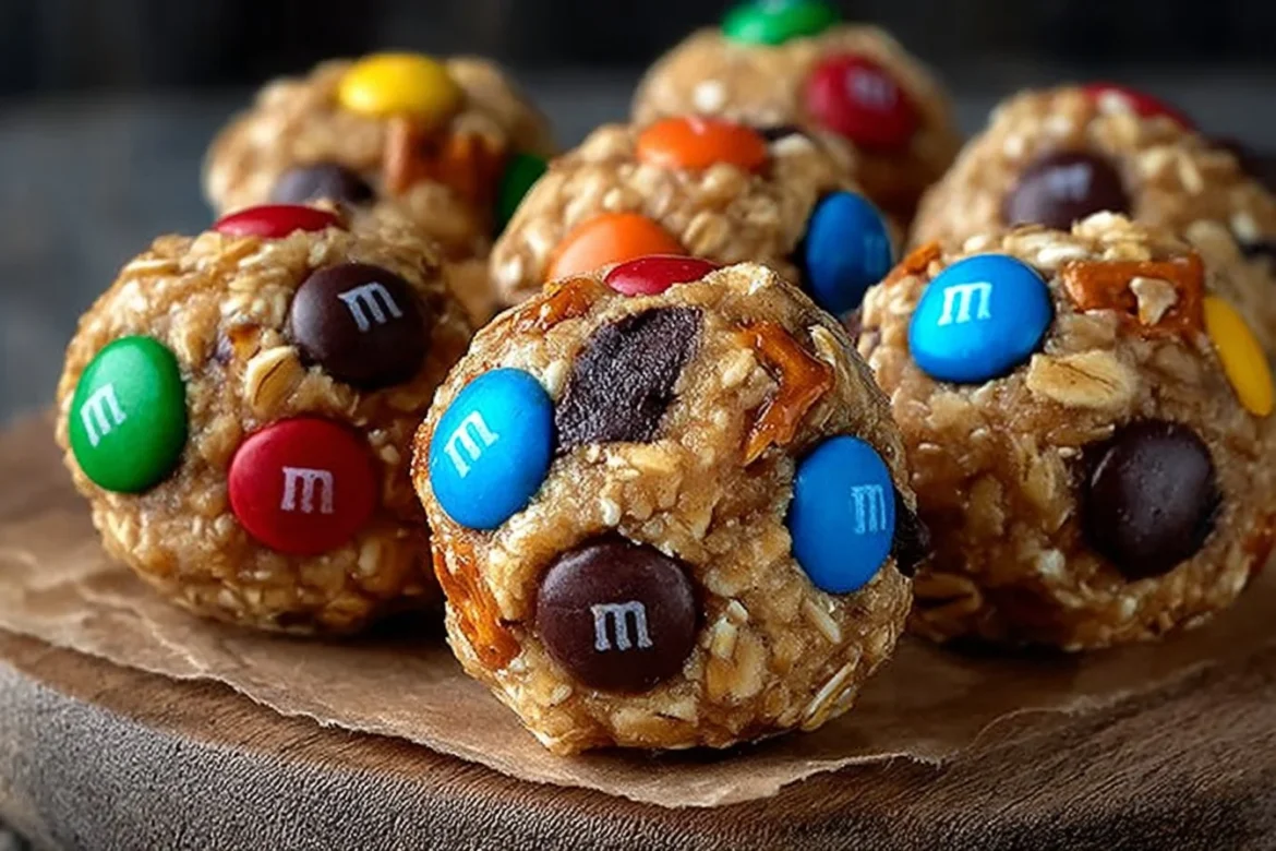 Delicious Monster Cookie Protein Bites for a healthy snack.