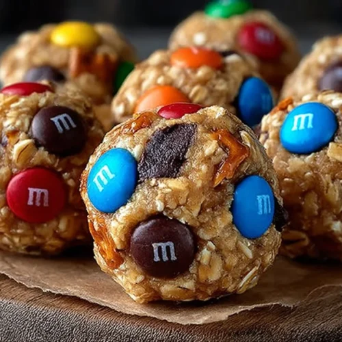 Delicious Monster Cookie Protein Bites for a healthy snack.