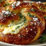 Delicious mozzarella-stuffed soft pretzels baked to golden perfection