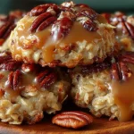 No-bake coconut pecan cookies topped with rich praline flavor