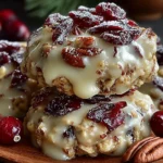 No-Bake Cranberry Pecan Cookies arranged on a plate