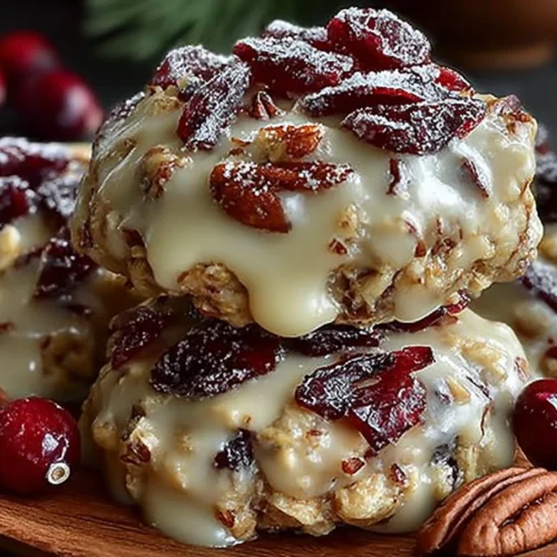 No-Bake Cranberry Pecan Cookies arranged on a plate