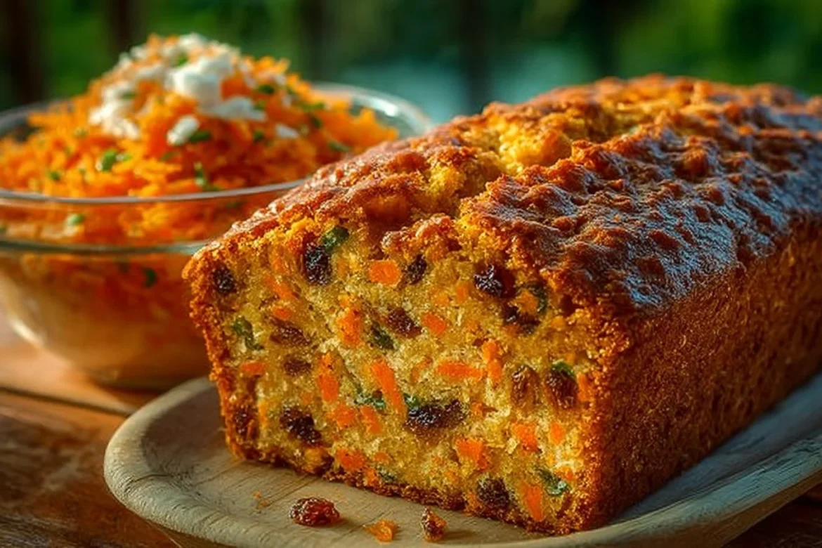 Oatmeal bake with apples and carrots served in a dish