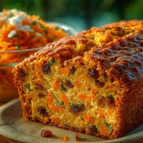 Oatmeal bake with apples and carrots served in a dish