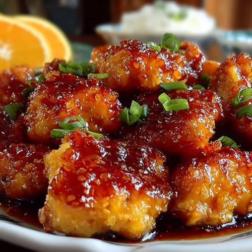 Delicious Orange Chicken served with steamed rice and vegetables