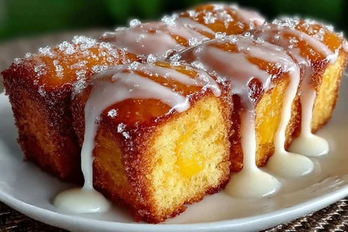 Delicious Peach Cobbler Pound Cake Twinkies ready to be enjoyed.