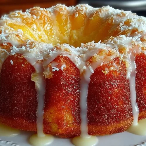 Delicious Pineapple Cream Cheese Bundt Cake with tropical flavors