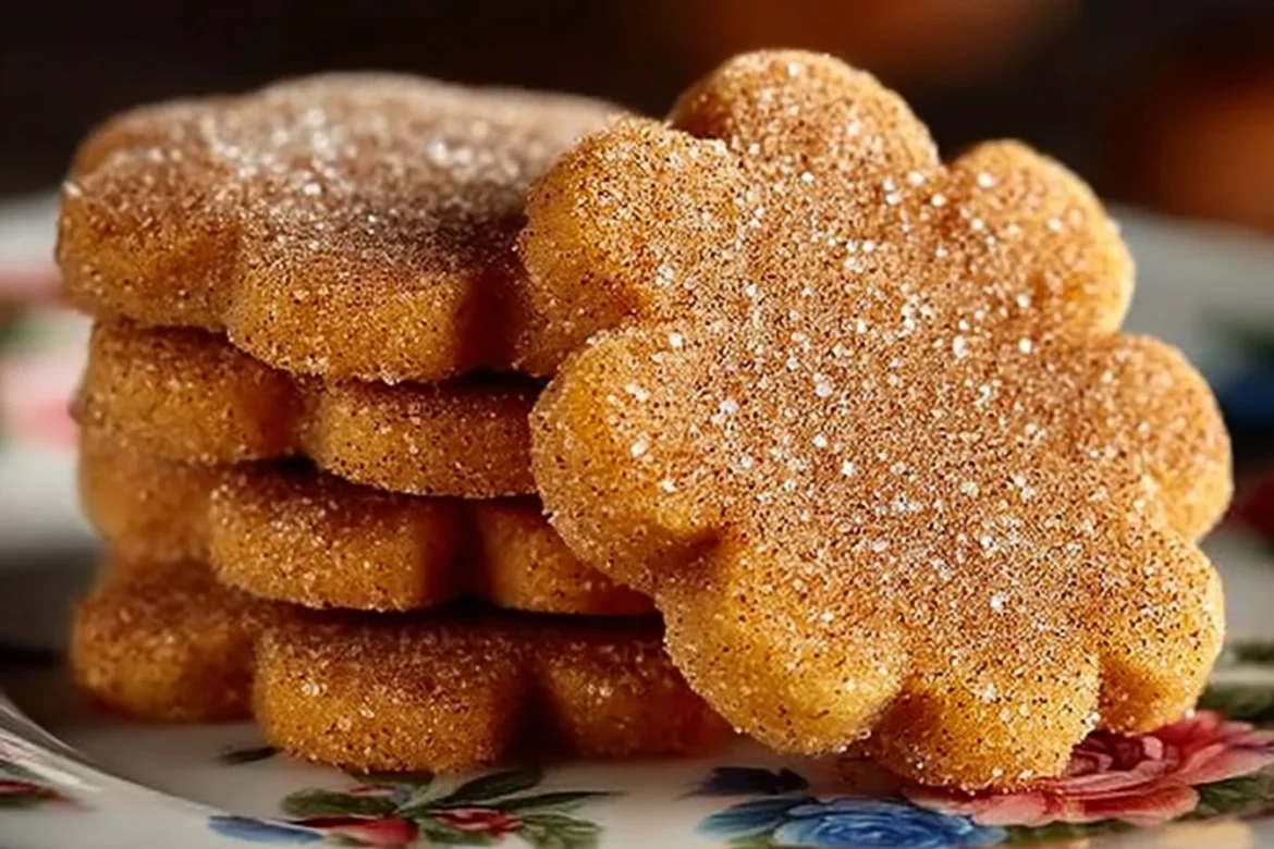 Delicious pumpkin-spice sugar cookies on a rustic wooden table