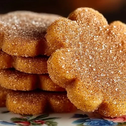 Delicious pumpkin-spice sugar cookies on a rustic wooden table