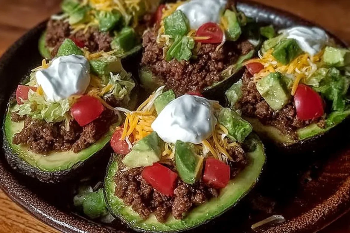 Delicious stuffed avocado tacos filled with fresh ingredients and spices