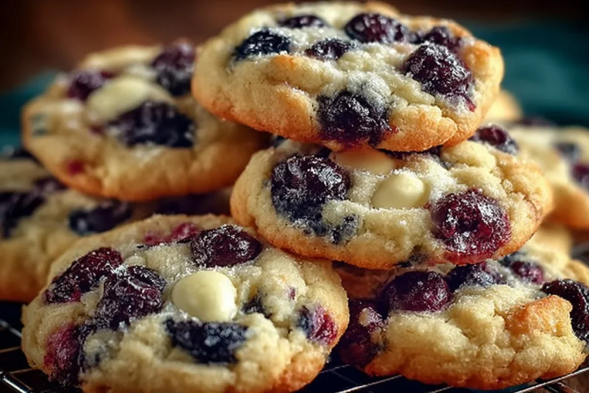 Delicious homemade blueberry cookies fresh out of the oven