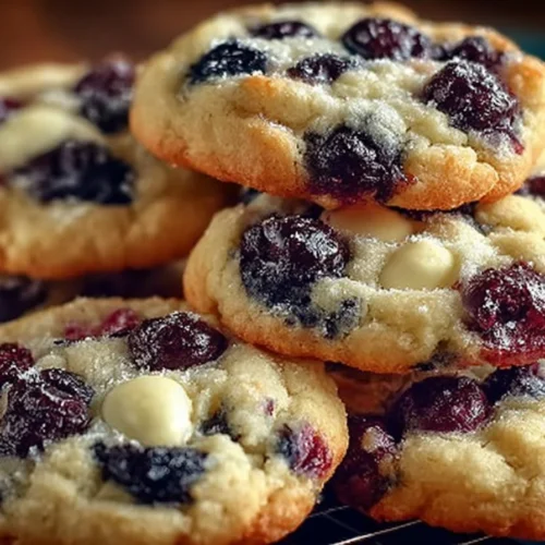 Delicious homemade blueberry cookies fresh out of the oven