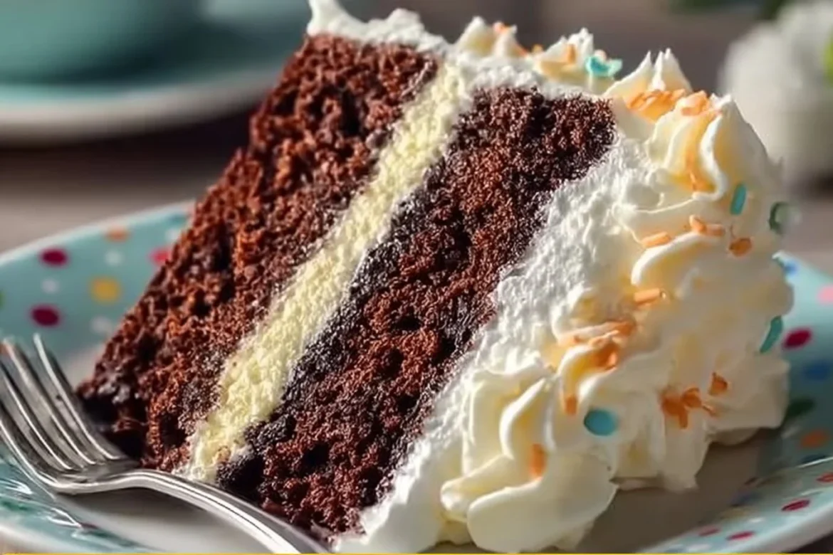 Delicious vanilla pudding frosting on a cake