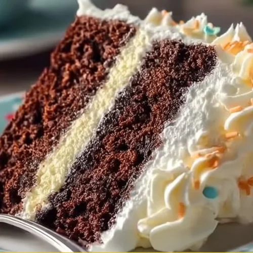 Delicious vanilla pudding frosting on a cake