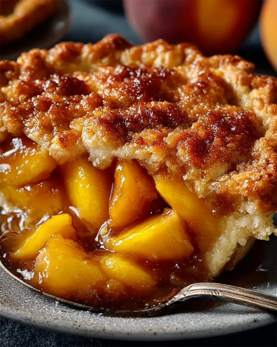 Double Crust Brown Butter Peach Cobbler
