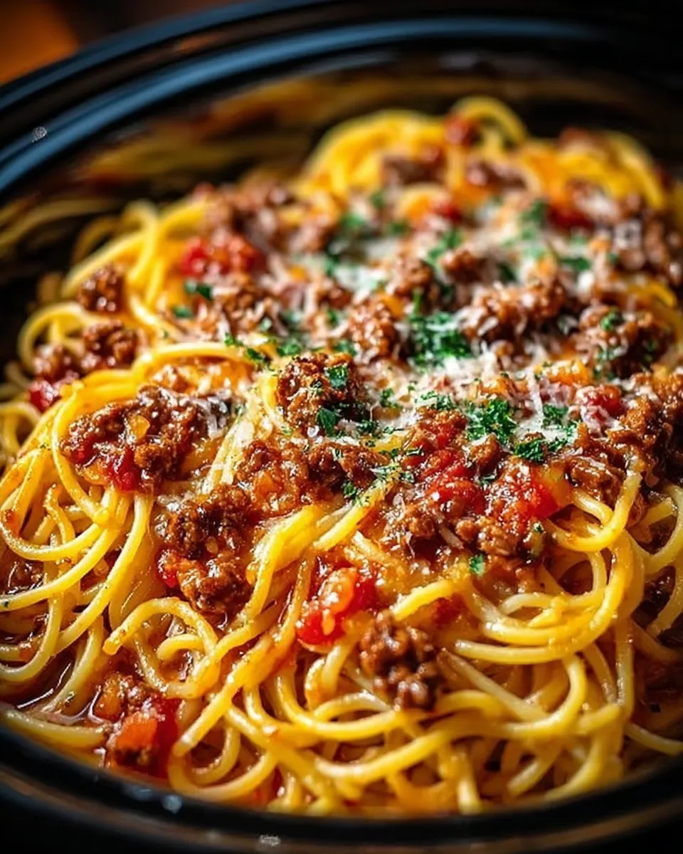 Slow Cooker Spaghetti Casserole

