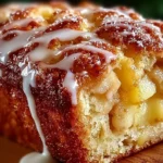 Delicious Amish apple fritter bread with chunks of apple and glaze