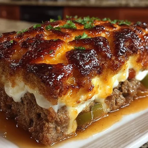 Homemade Brown Sugar Meatloaf served on a plate with side dishes.