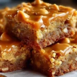 Delicious butterscotch toffee cookie bars on a white plate