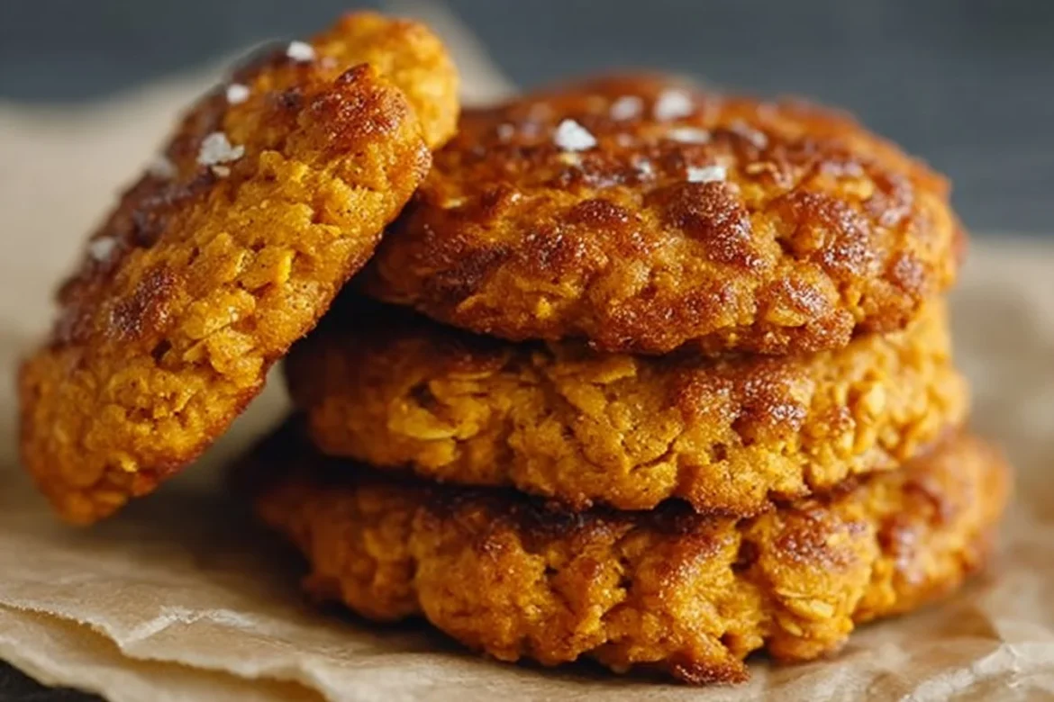 Cinnamon Sweet Potato Breakfast Cookies on a wooden plate
