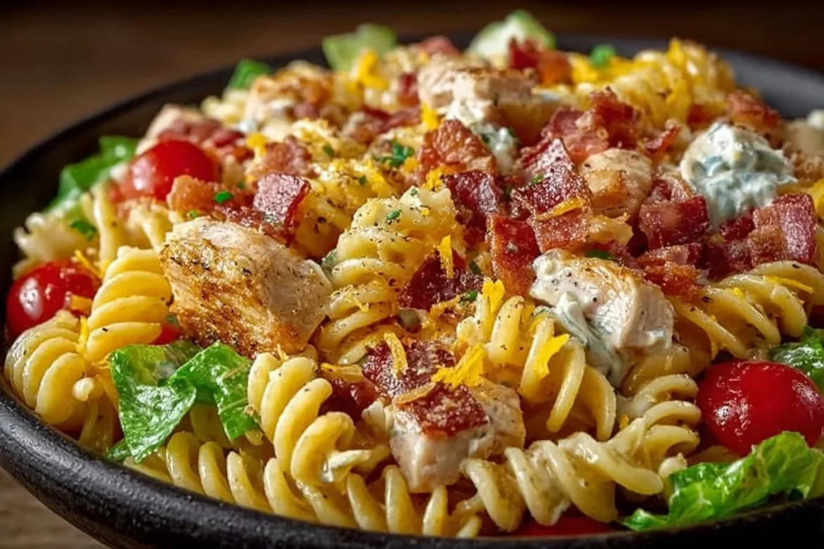 Delicious Club Sandwich Pasta Bowl with fresh ingredients and vibrant presentation.