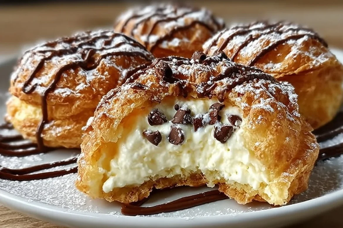 Crispy cheesecake cookie croffles beautifully plated and ready to enjoy