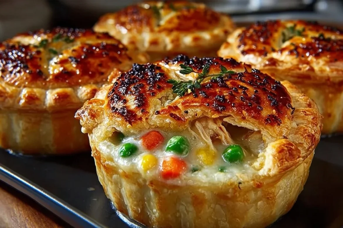 Delicious easy mini chicken pot pies served in ramekins