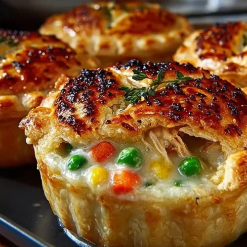 Delicious easy mini chicken pot pies served in ramekins