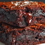 Delicious fudgy brownies on a plate, rich chocolate dessert