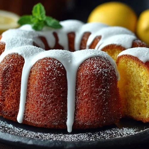 Slice of Lemon Bliss Cake with lemon zest and frosting on a white plate