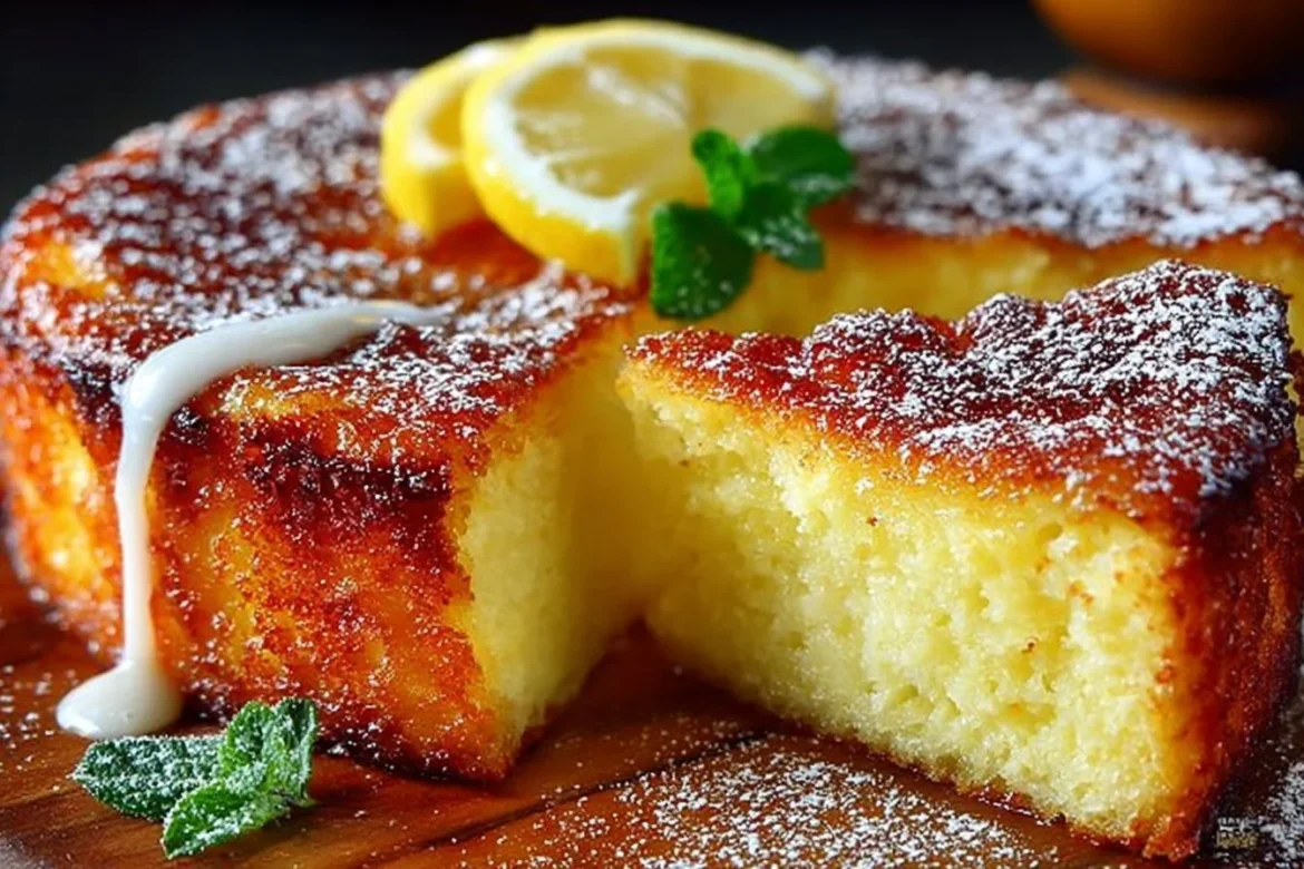 Delicious Limoncello Ricotta Cake with lemon zest and creamy ricotta topping