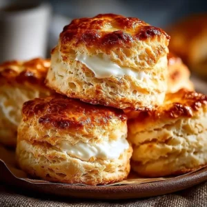 Delicious 2-ingredient melt-in-your-mouth biscuits on a plate