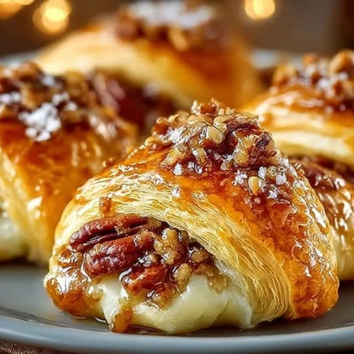Delicious Pecan Pie Crescents baked to perfection
