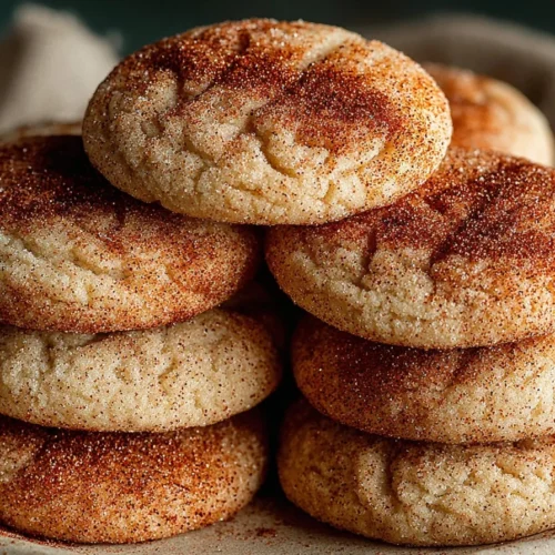 Plate of freshly baked quick and chewy cinnamon sugar cookies