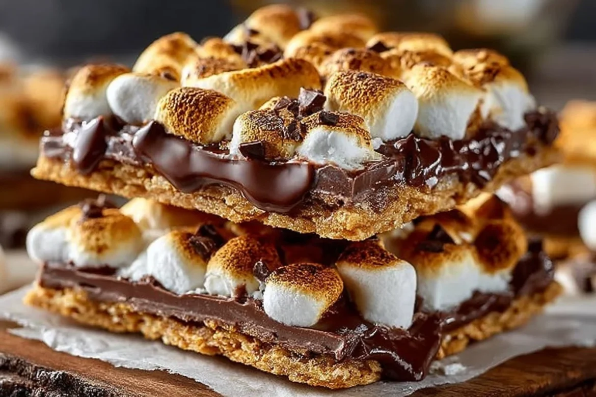 Delicious S’mores Crack dessert with chocolate, marshmallows, and graham crackers.