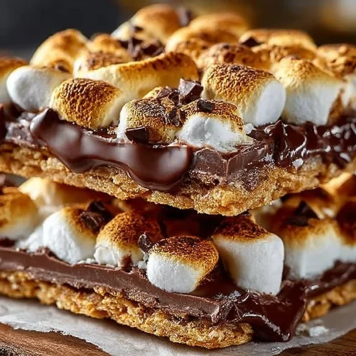 Delicious S’mores Crack dessert with chocolate, marshmallows, and graham crackers.