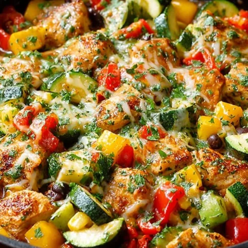 Delicious Tex Mex Chicken and Zucchini dish served on a plate.