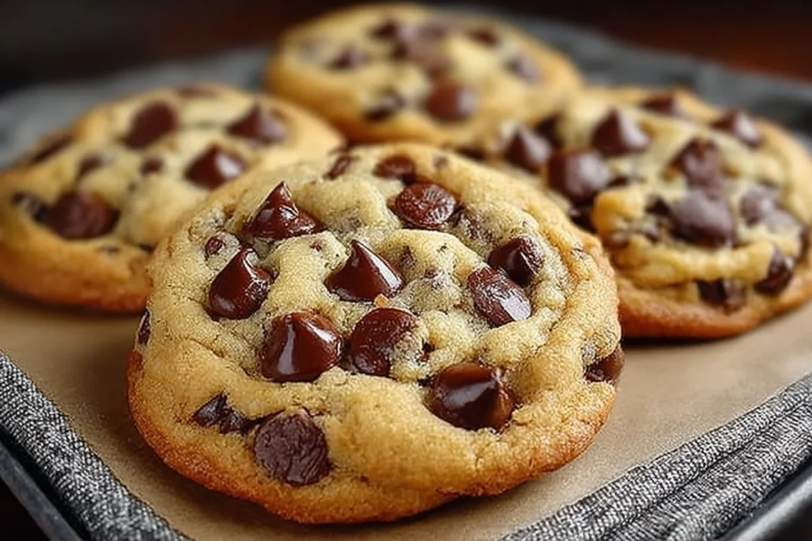 Delicious homemade chocolate chip cookies fresh from the oven