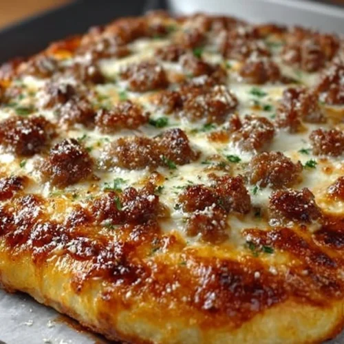Delicious school pizza recipe prepared and served on a platter.