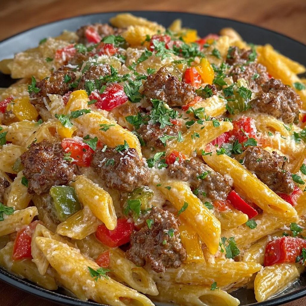 Cheesy Queso Taco Pasta