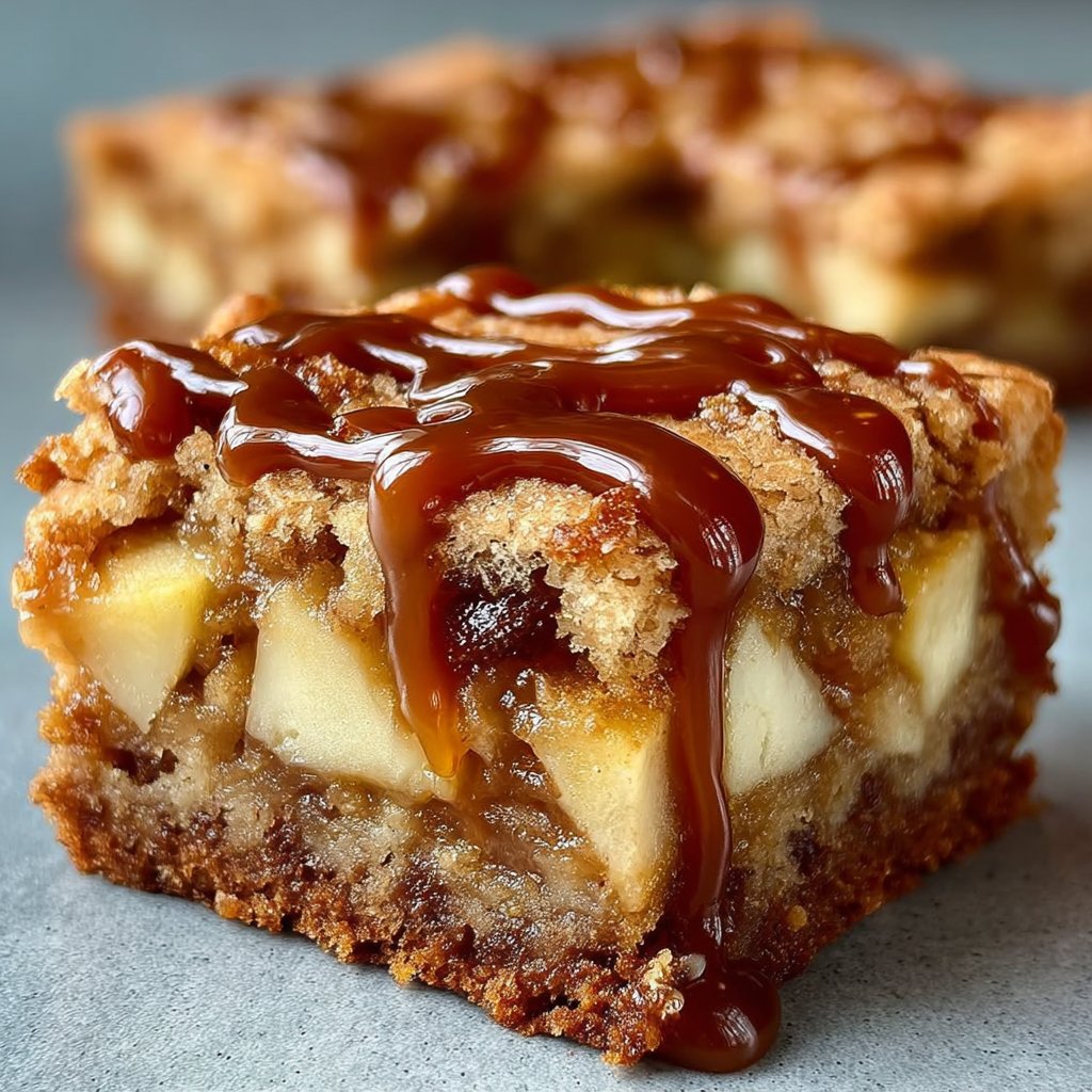 Gooey Caramel Apple Blondies