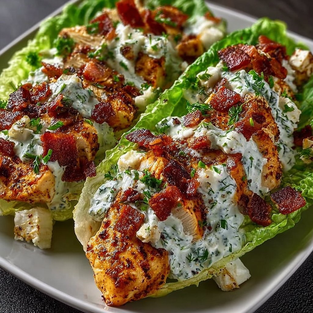 Chicken Bacon Ranch Lettuce Boats