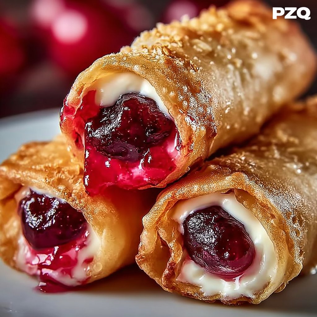 Cherry Cheesecake Egg Rolls