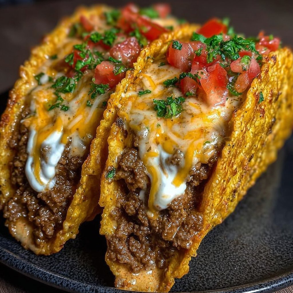 Cheesy Rotel Beef Tacos