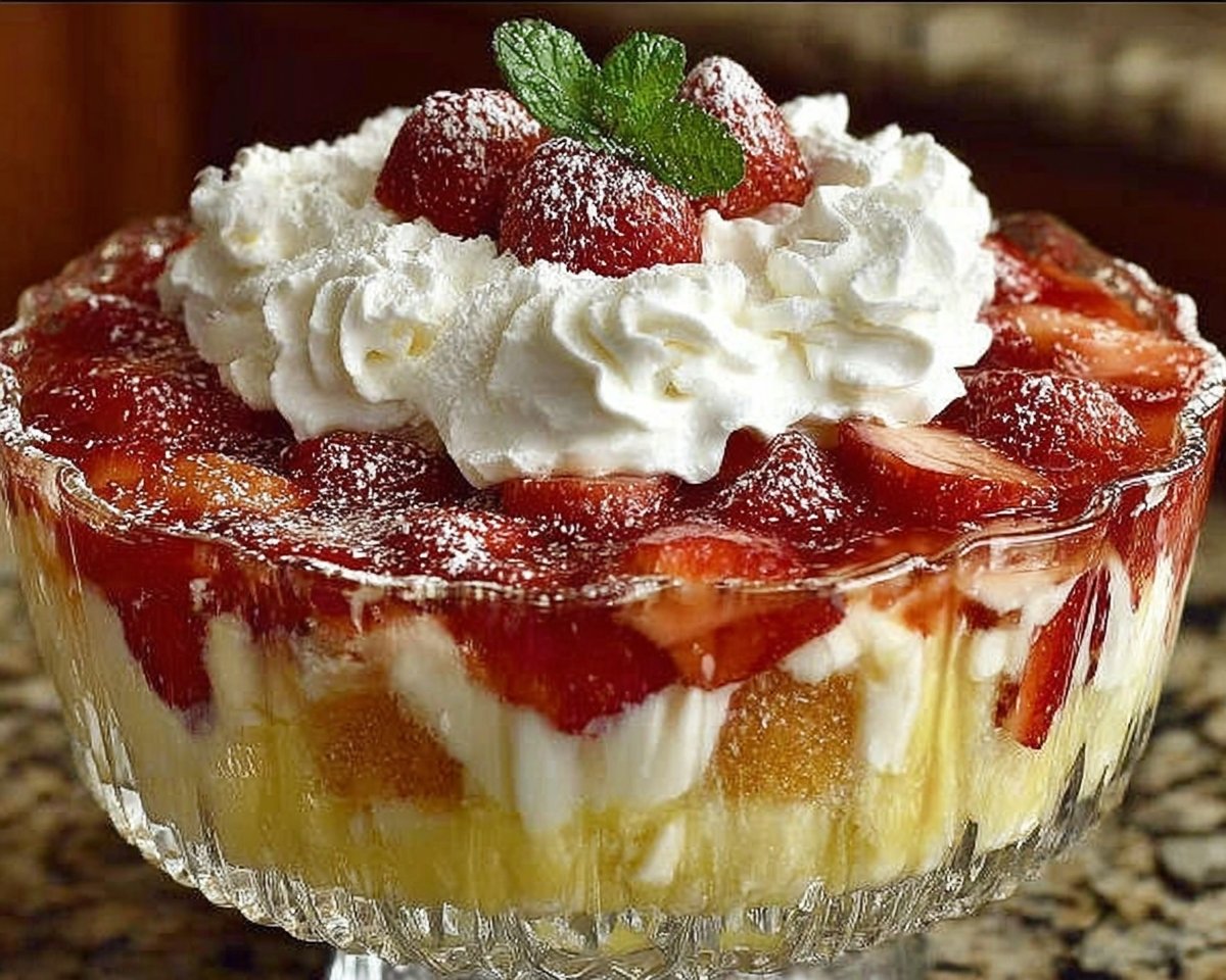 Southern Strawberry Pineapple Punch Bowl Cake