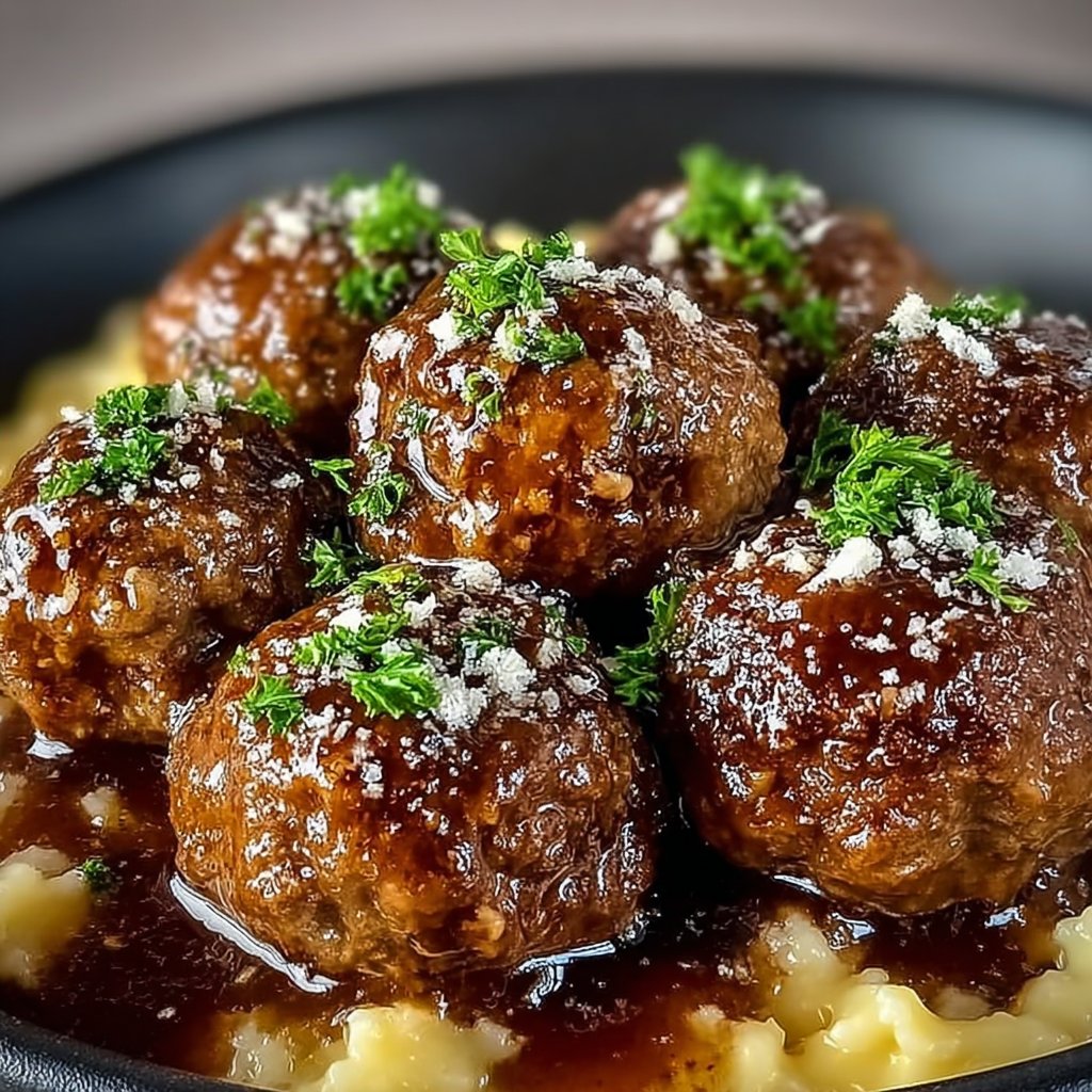 Slow Cooker Salisbury Steak Meatballs